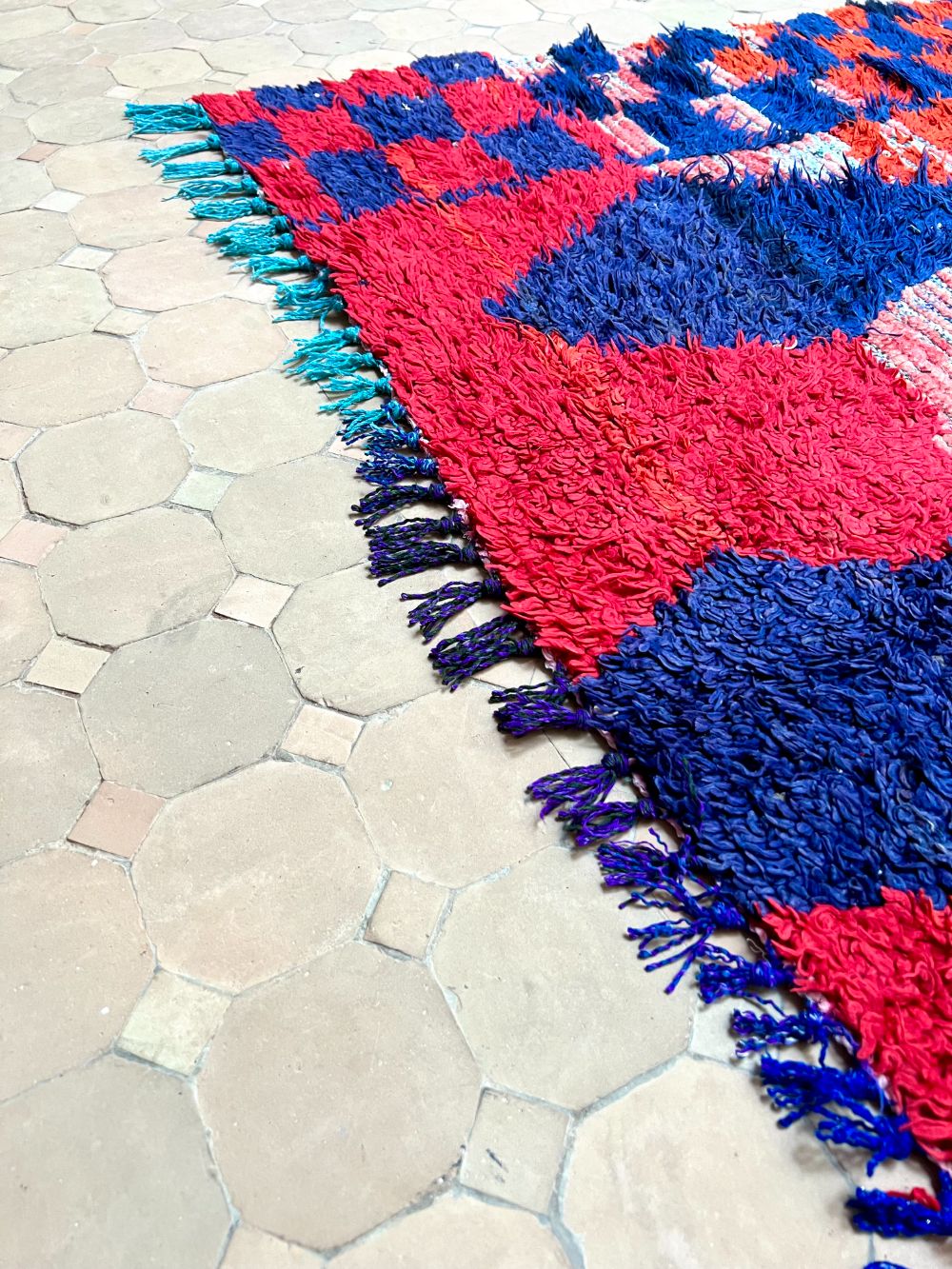 Moroccan Vintage Boucherouite Rug 260x150cm