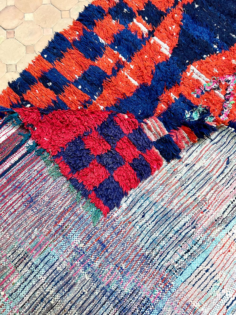 Moroccan Vintage Boucherouite Rug 260x150cm