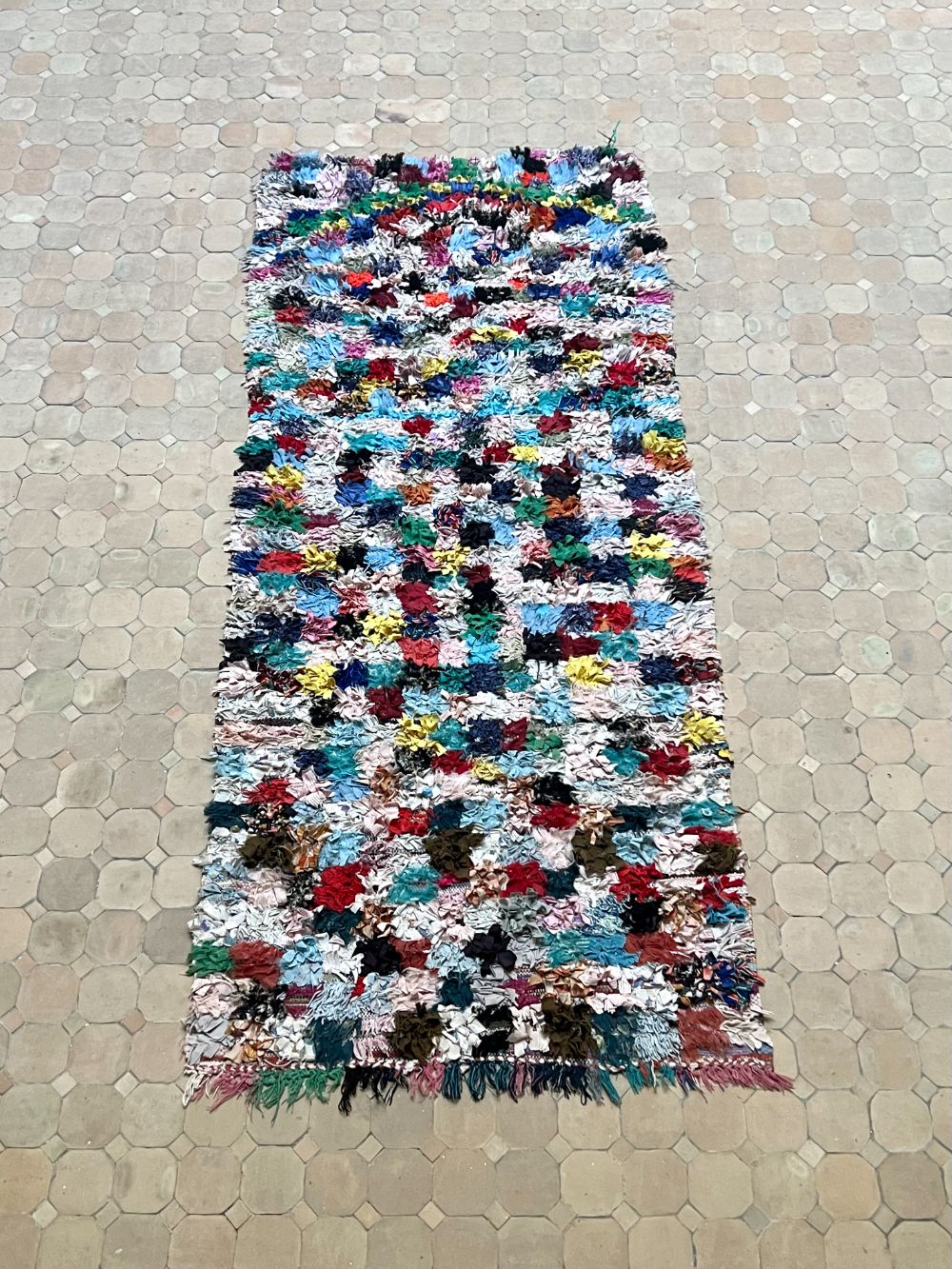 Moroccan Vintage Boucherouite Rug 230x100cm