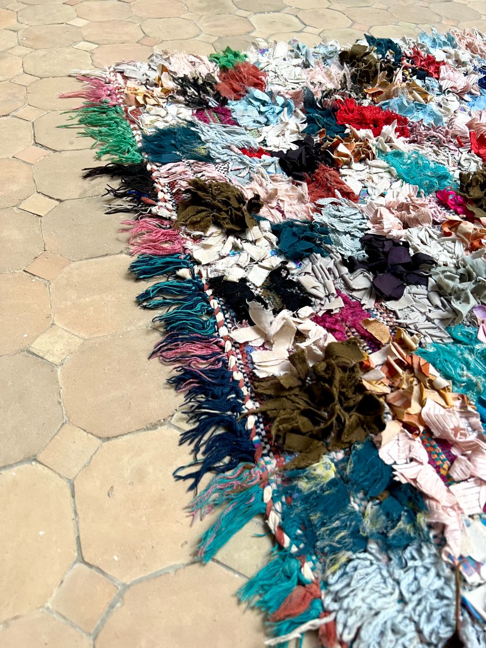 Moroccan Vintage Boucherouite Rug 230x100cm