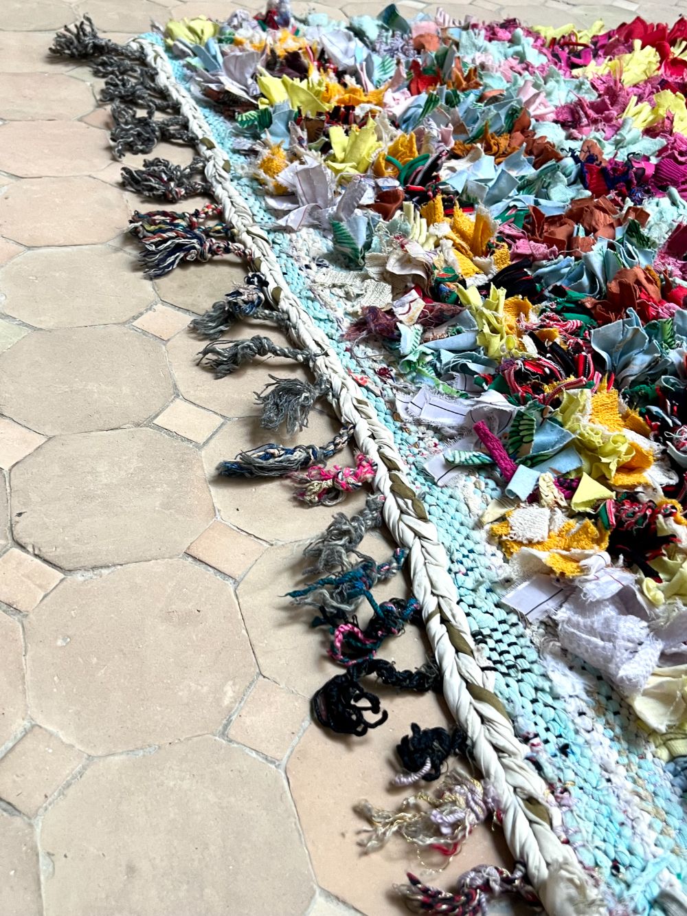 Moroccan Vintage Boucherouite Rug 260x130cm