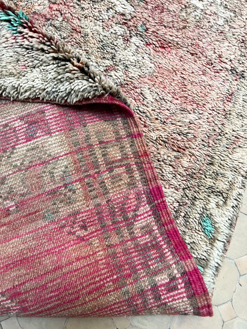 Moroccan Vintage Boujaad runner Rug 320x105cm