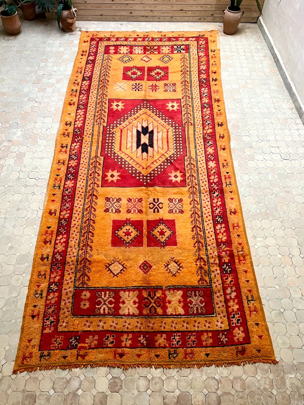 Moroccan Vintage Boujaad Rug 450x165cm
