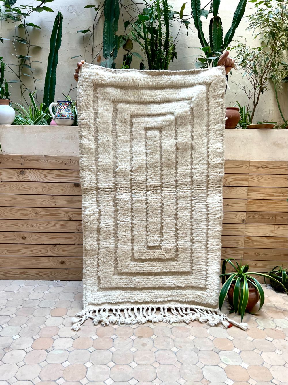 Moroccan All White Rug 140x80cm