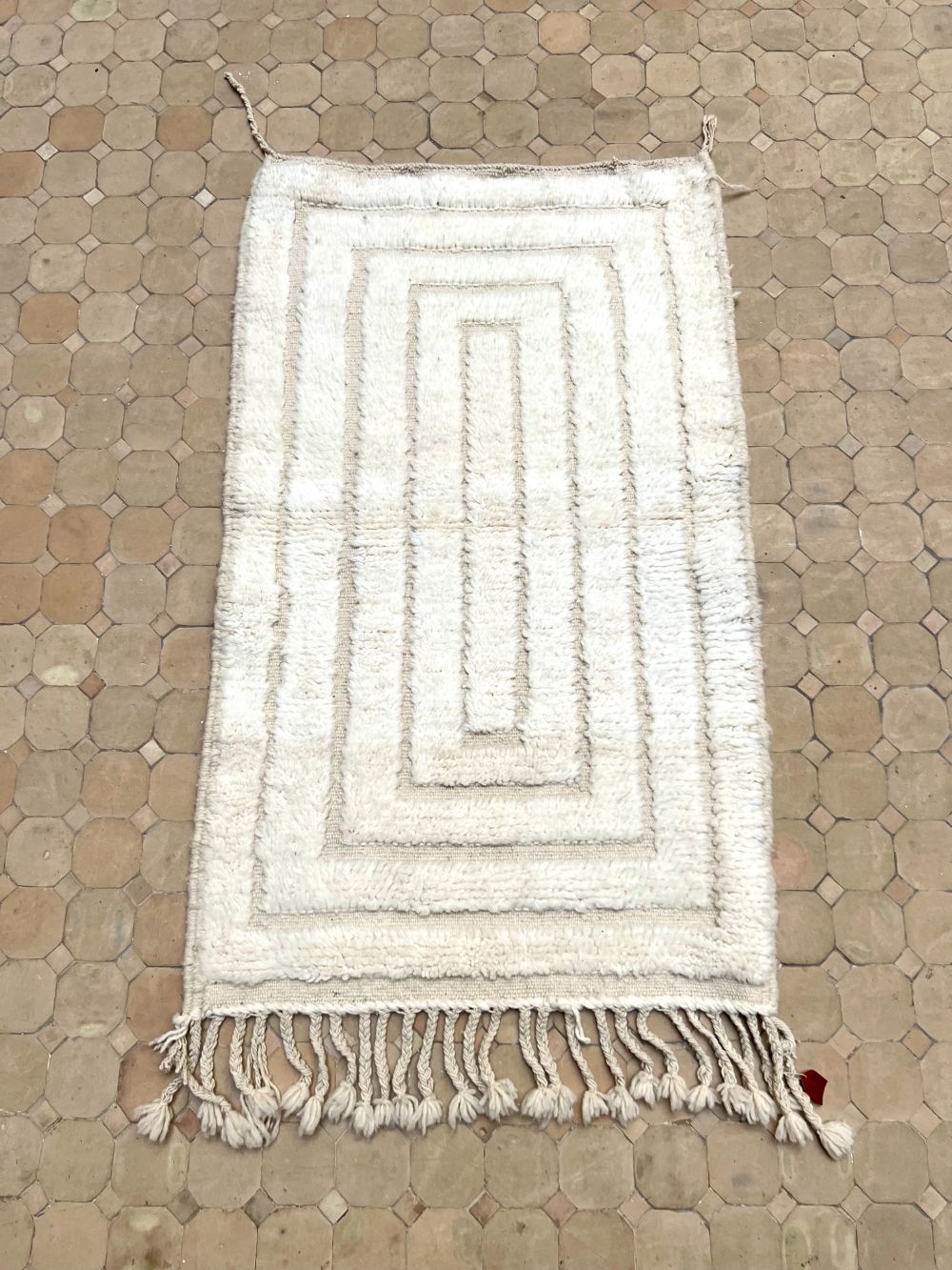 Moroccan All White Rug 140x80cm