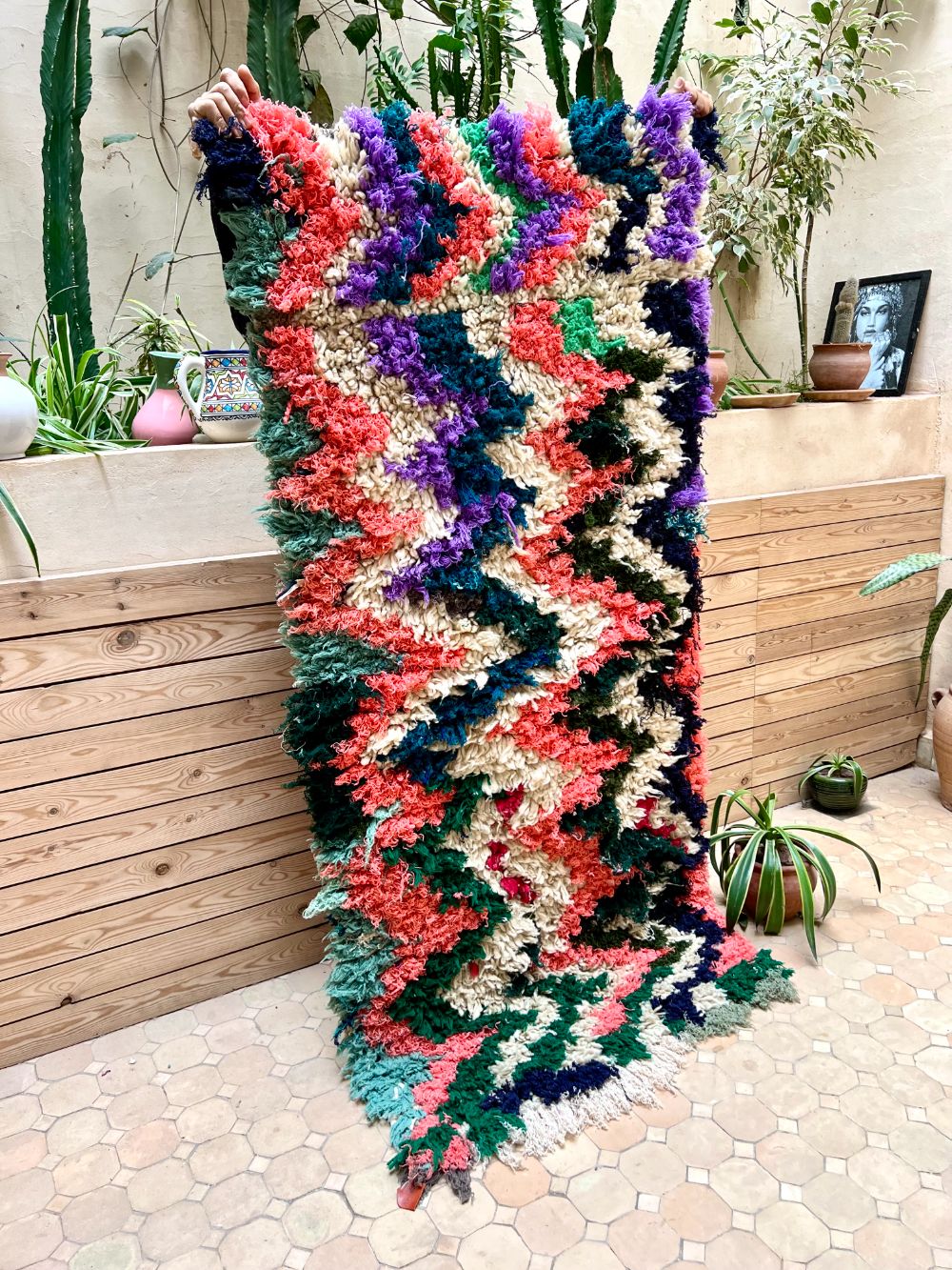 Marokkolainen vintage Azilal-matto 180x90cm