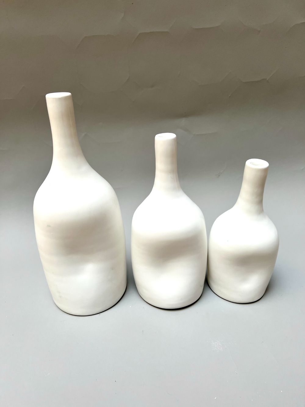 Set of 3 Tadelakt Ceramic Vase