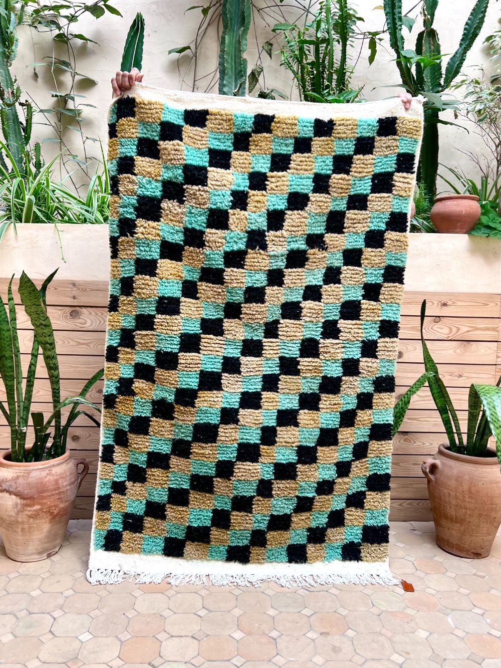 Moroccan Checkered Rug 150x95cm