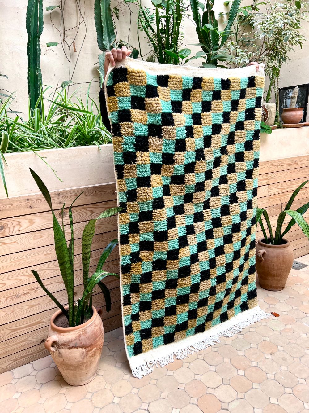 Marokkolainen ruudullinen matto 150x95cm