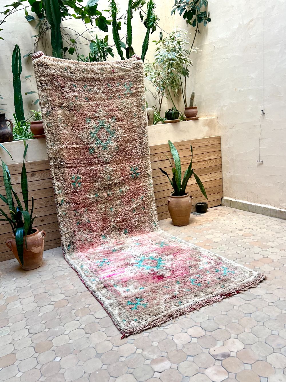 Moroccan Vintage Boujaad runner Rug 320x105cm