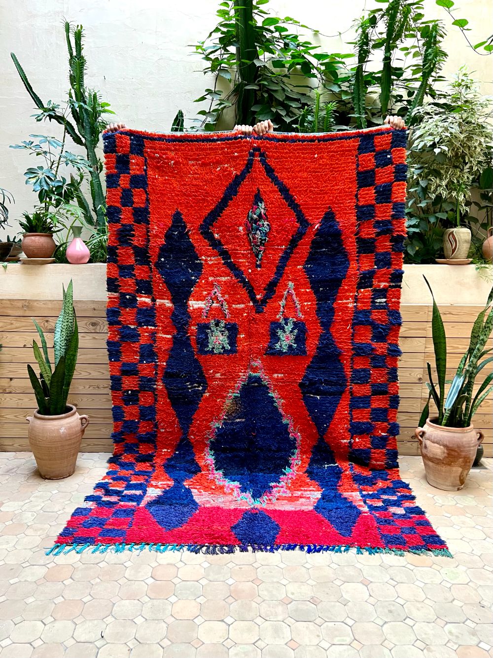 Moroccan Vintage Boucherouite Rug 260x150cm