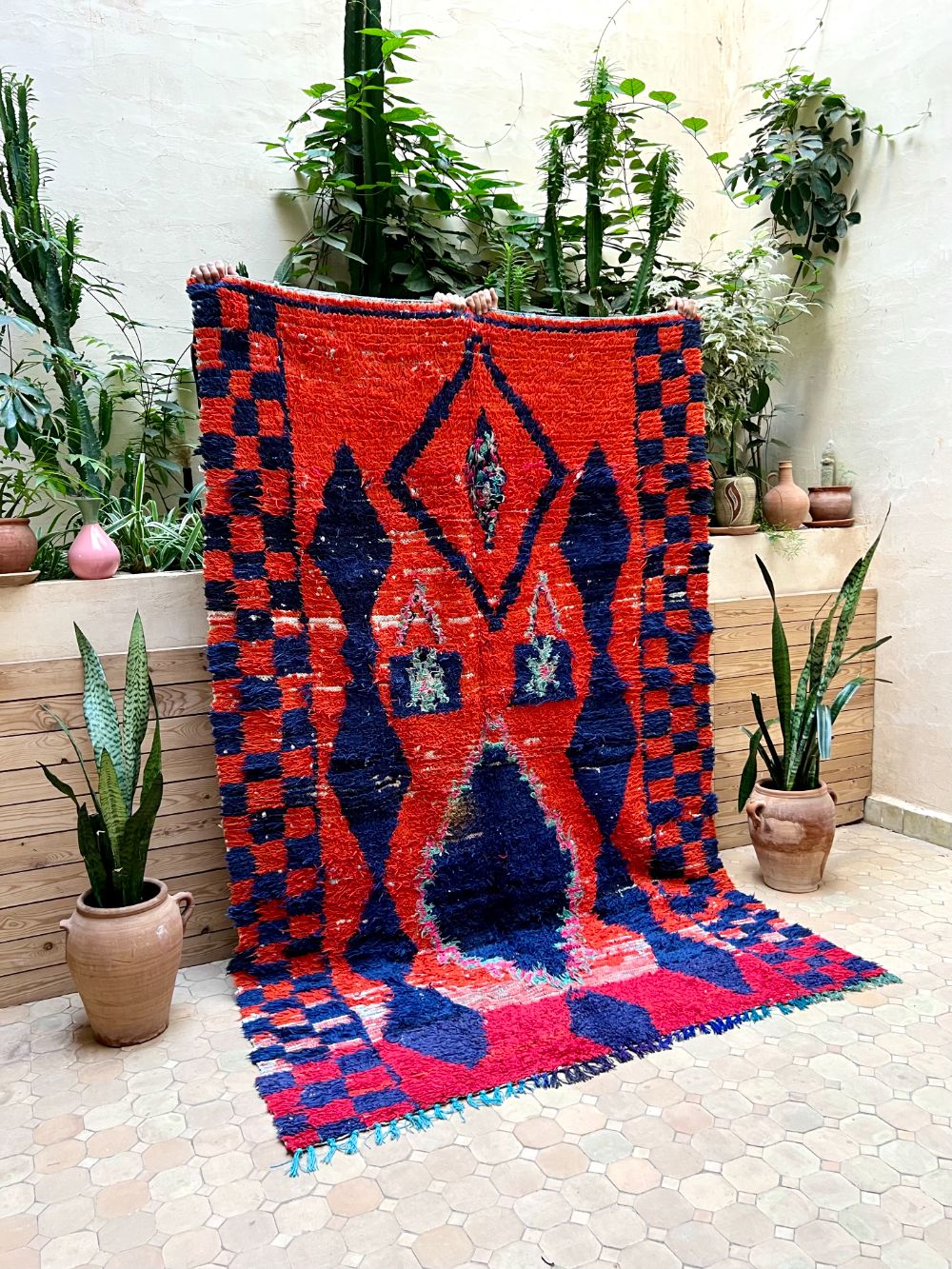 Moroccan Vintage Boucherouite Rug 260x150cm