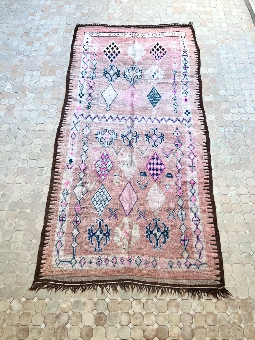 Moroccan Vintage Boujaad Runner Rug 360x165cm