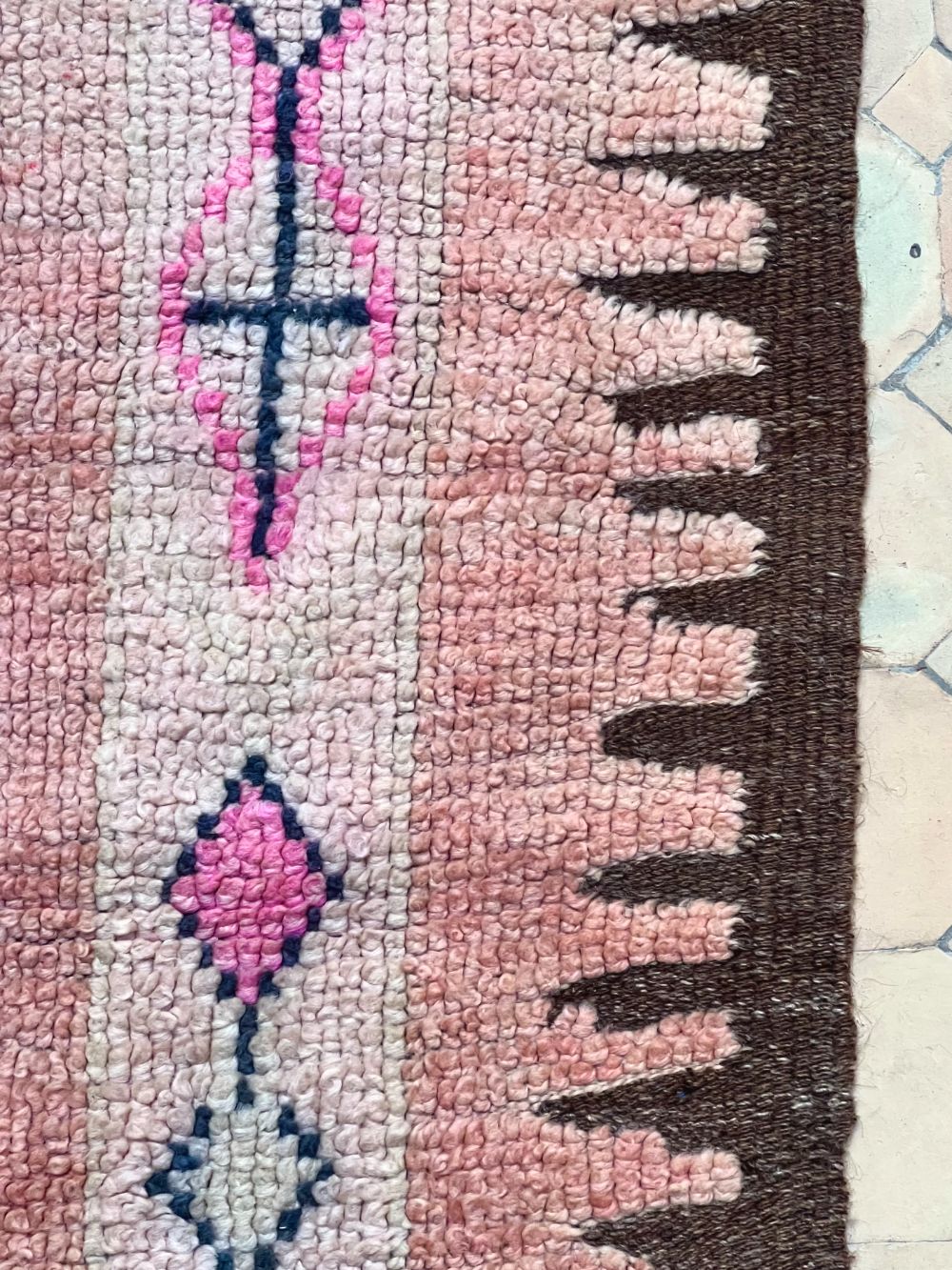 Moroccan Vintage Boujaad Runner Rug 360x165cm