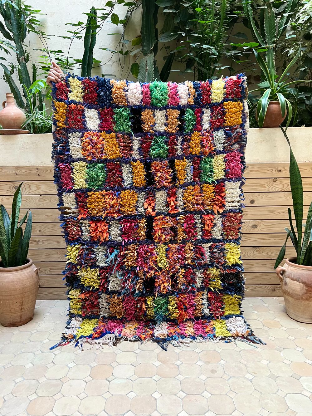 Moroccan Vintage Boucherouite Rug 145x100cm