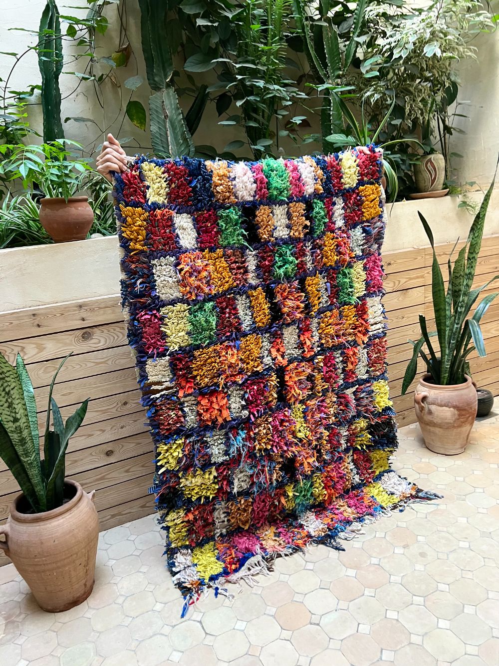 Moroccan Vintage Boucherouite Rug 145x100cm