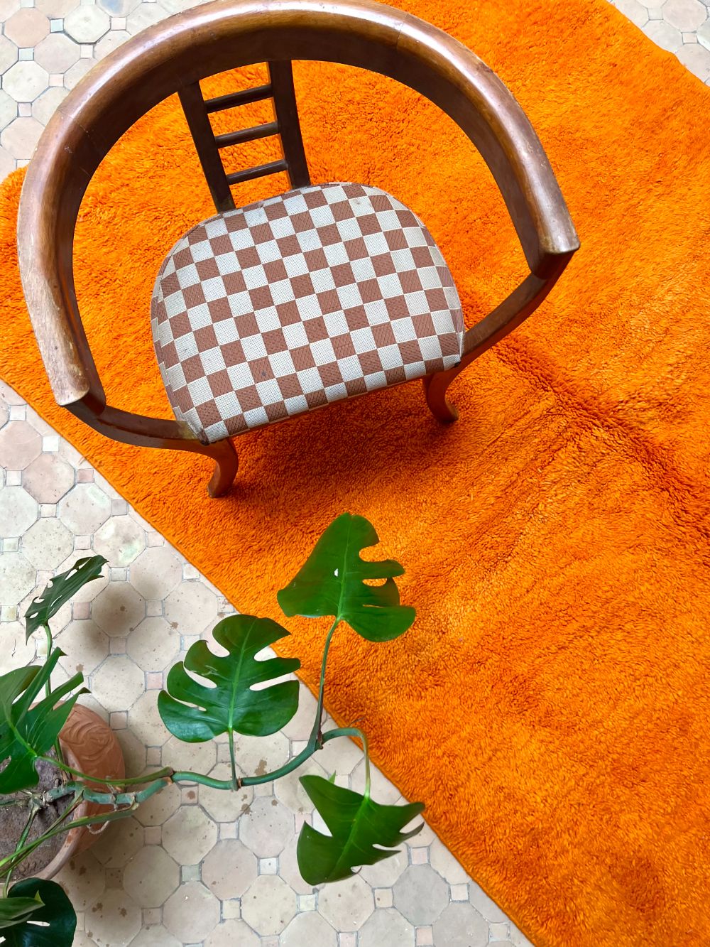 Marokkolainen vintage yksivärinen matto 220x155cm