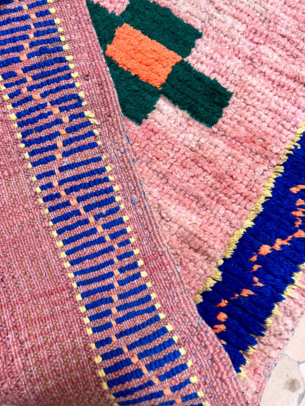 Moroccan Vintage Boujaad runner Rug 370x110cm