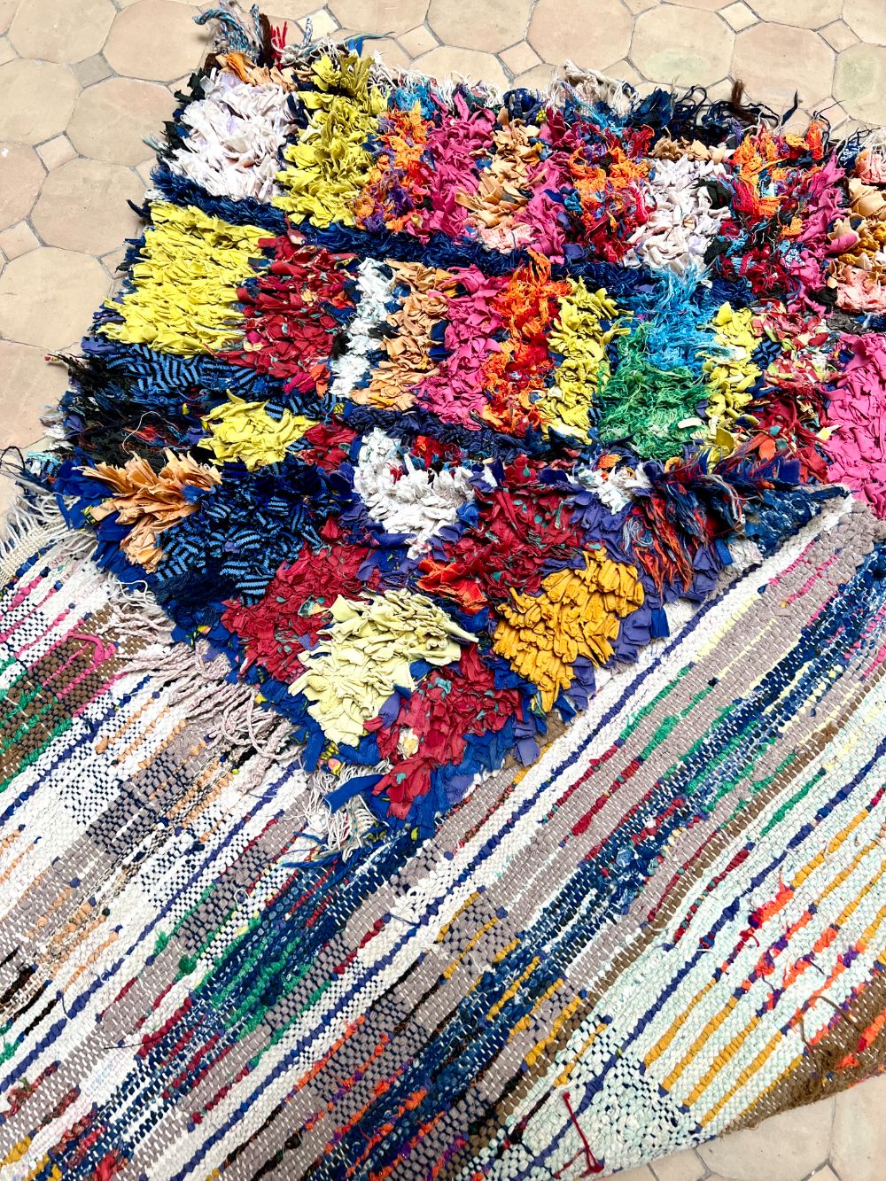 Moroccan Vintage Boucherouite Rug 145x100cm