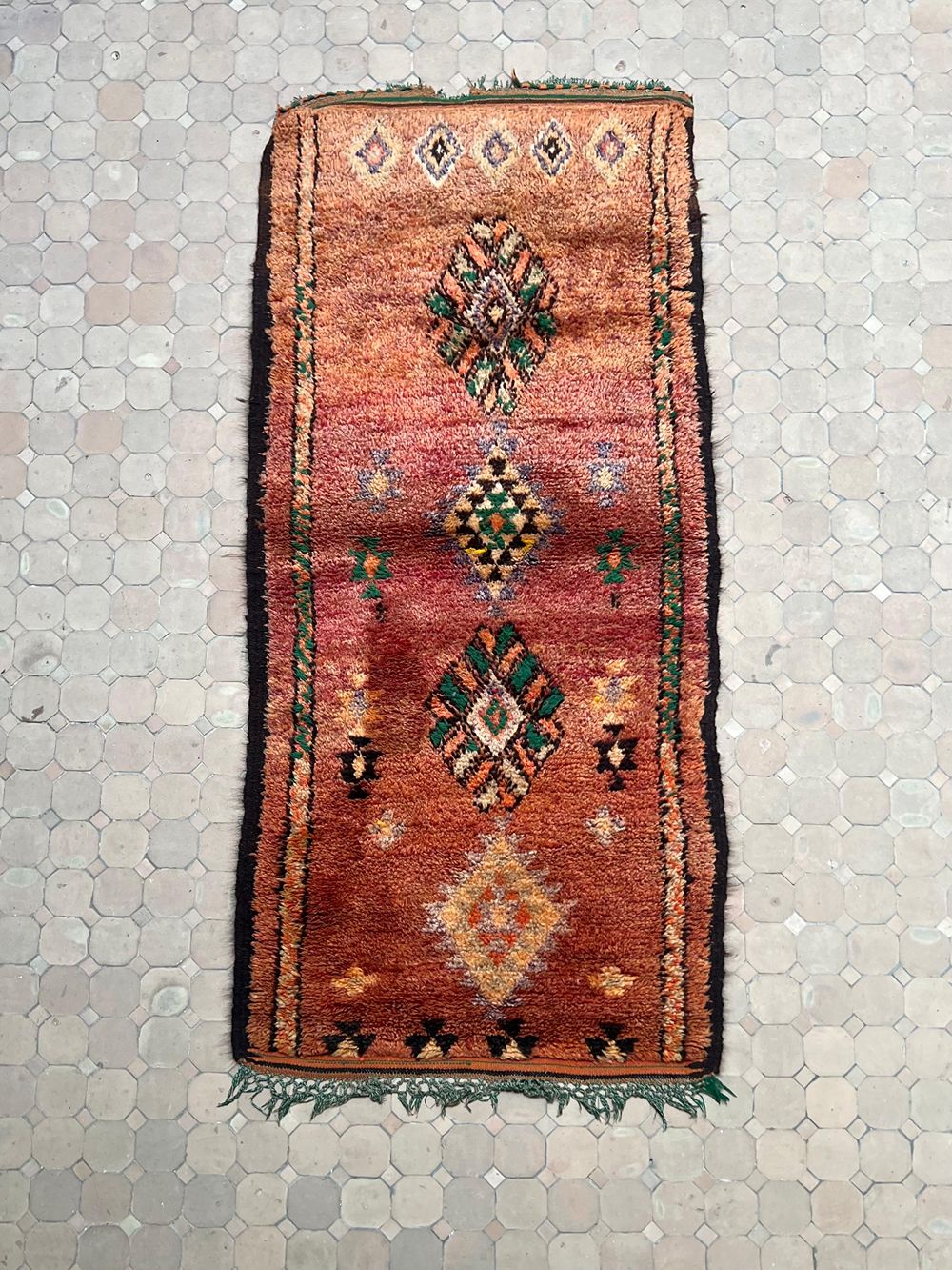 Marokkolainen vintage Boujaad matto 210x95cm