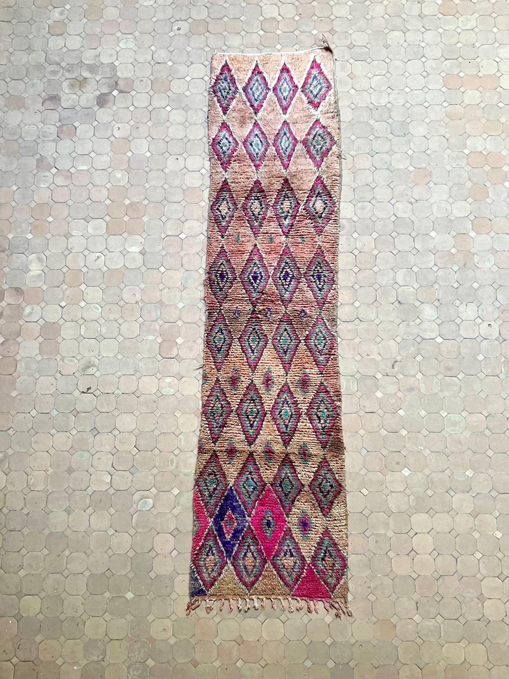 Moroccan Vintage Boujaad Runner Rug 300x70cm