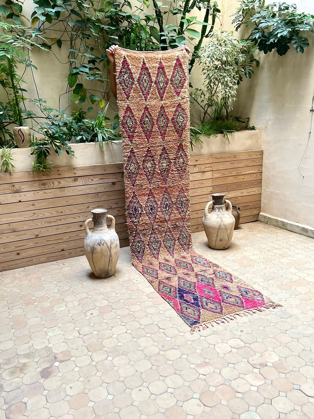 Moroccan Vintage Boujaad Runner Rug 300x70cm