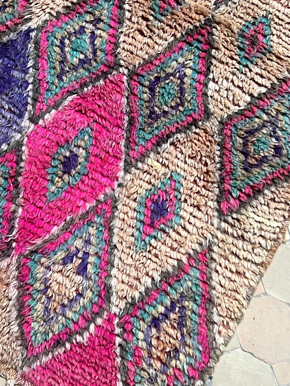 Moroccan Vintage Boujaad Runner Rug 300x70cm