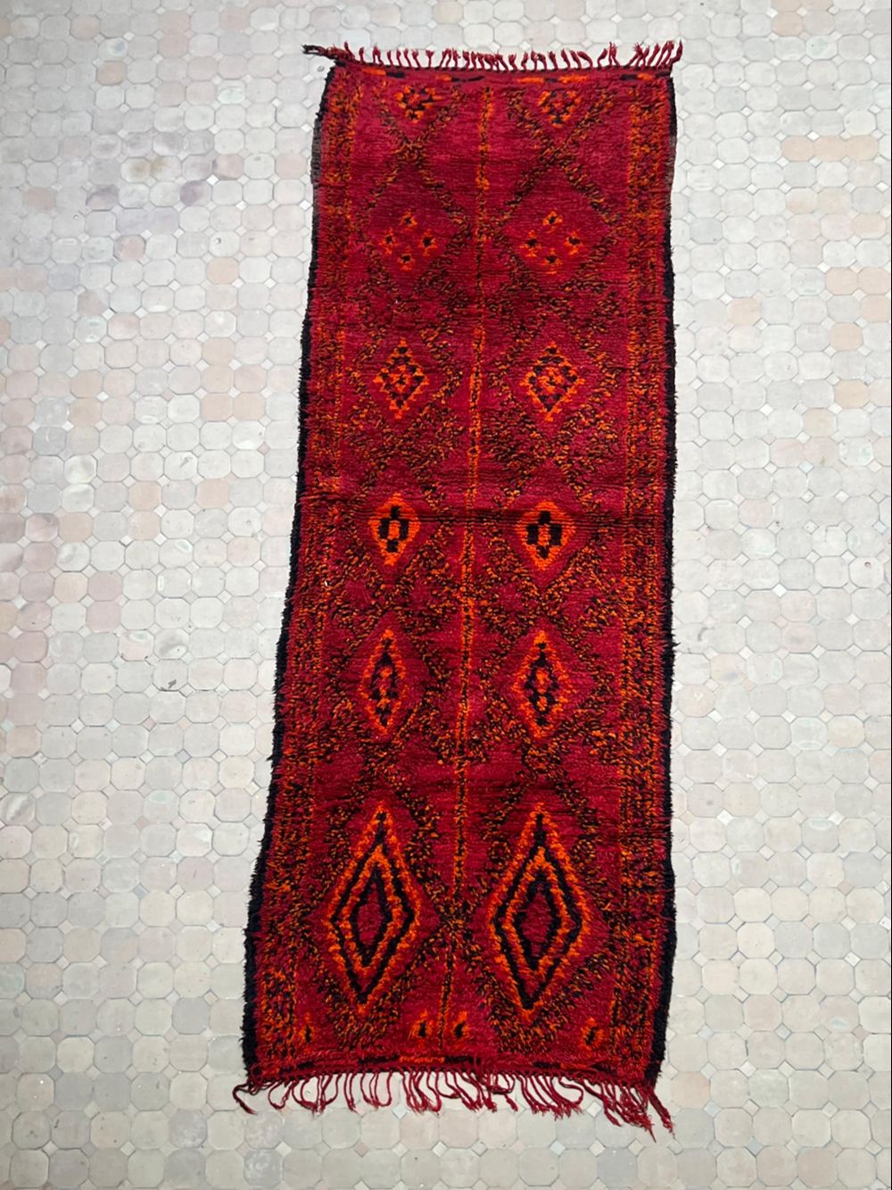 Moroccan Vintage Boujaad Runner Rug 325x110cm