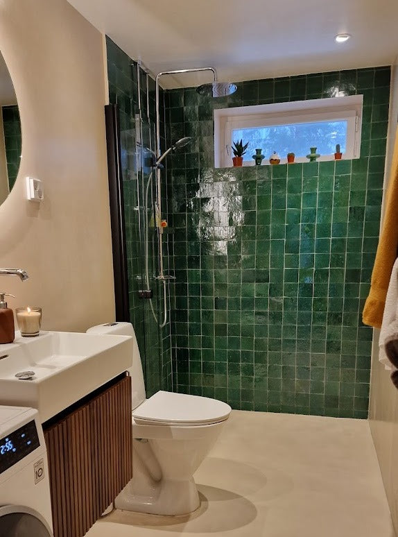 Moroccan Zellige Tiles: Emerald / m²