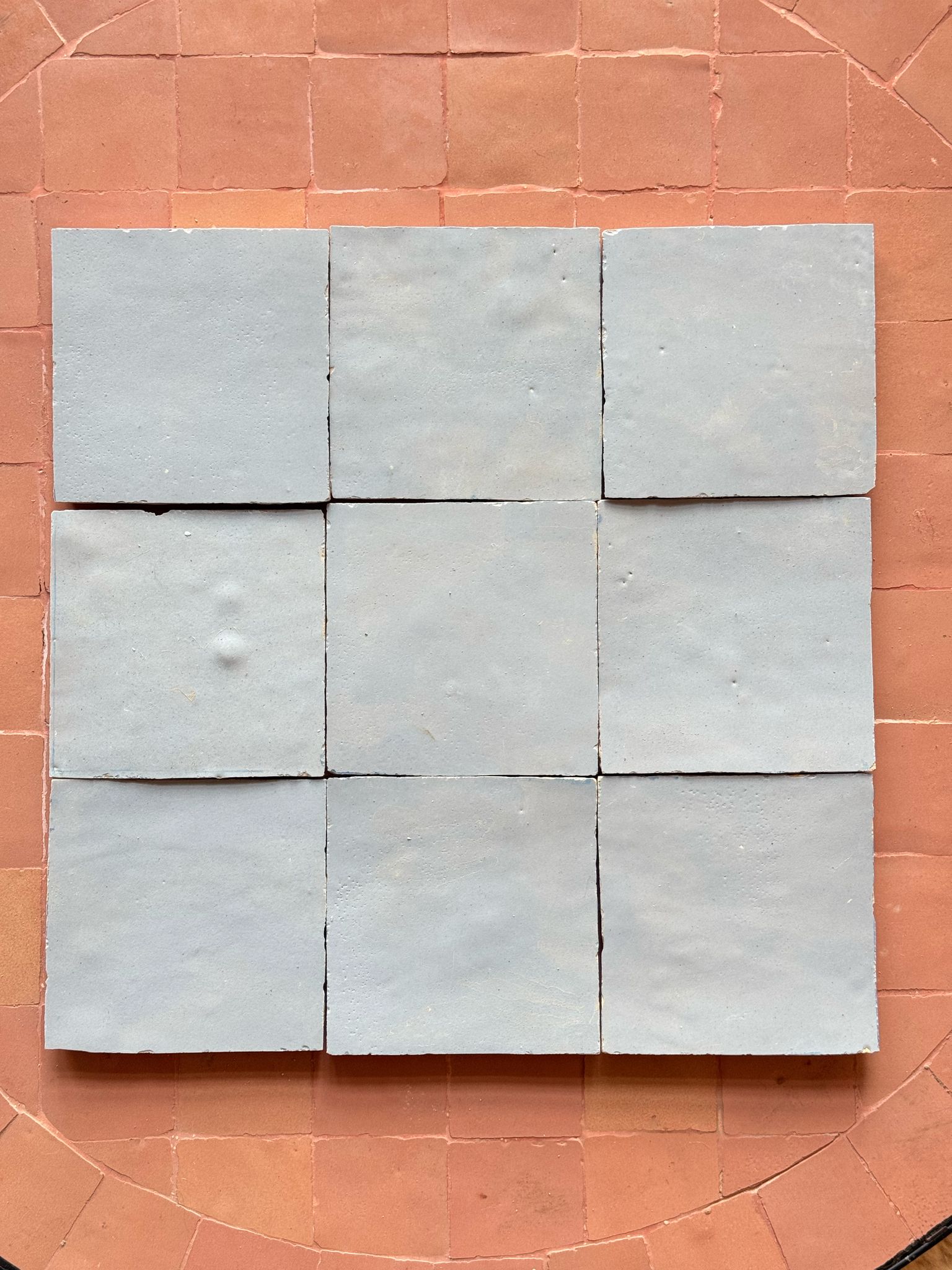 Moroccan Zellige Tiles: Ash blue / m²