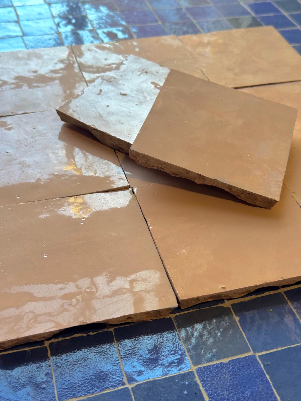 Moroccan Zellige Tiles: Pale pink / m²