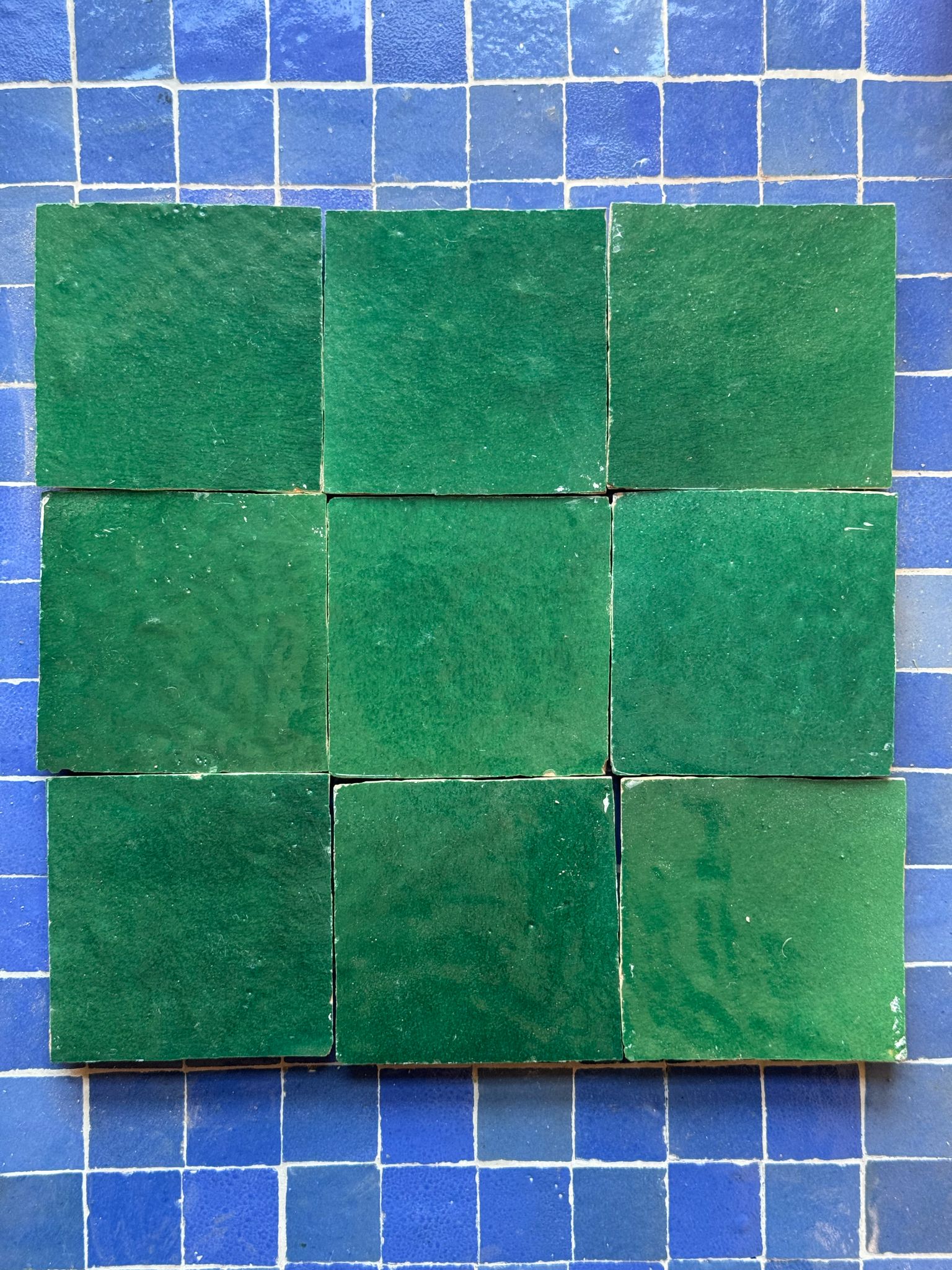 Moroccan Zellige Tiles: Emerald / m²