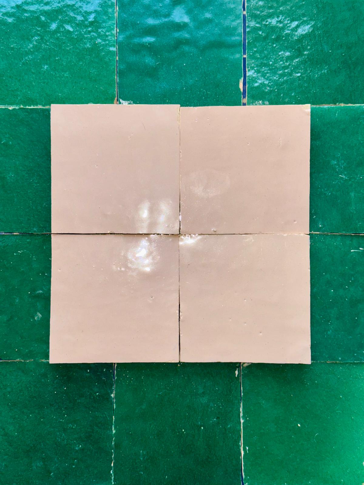 Moroccan Zellige Tiles: Pale pink / m²