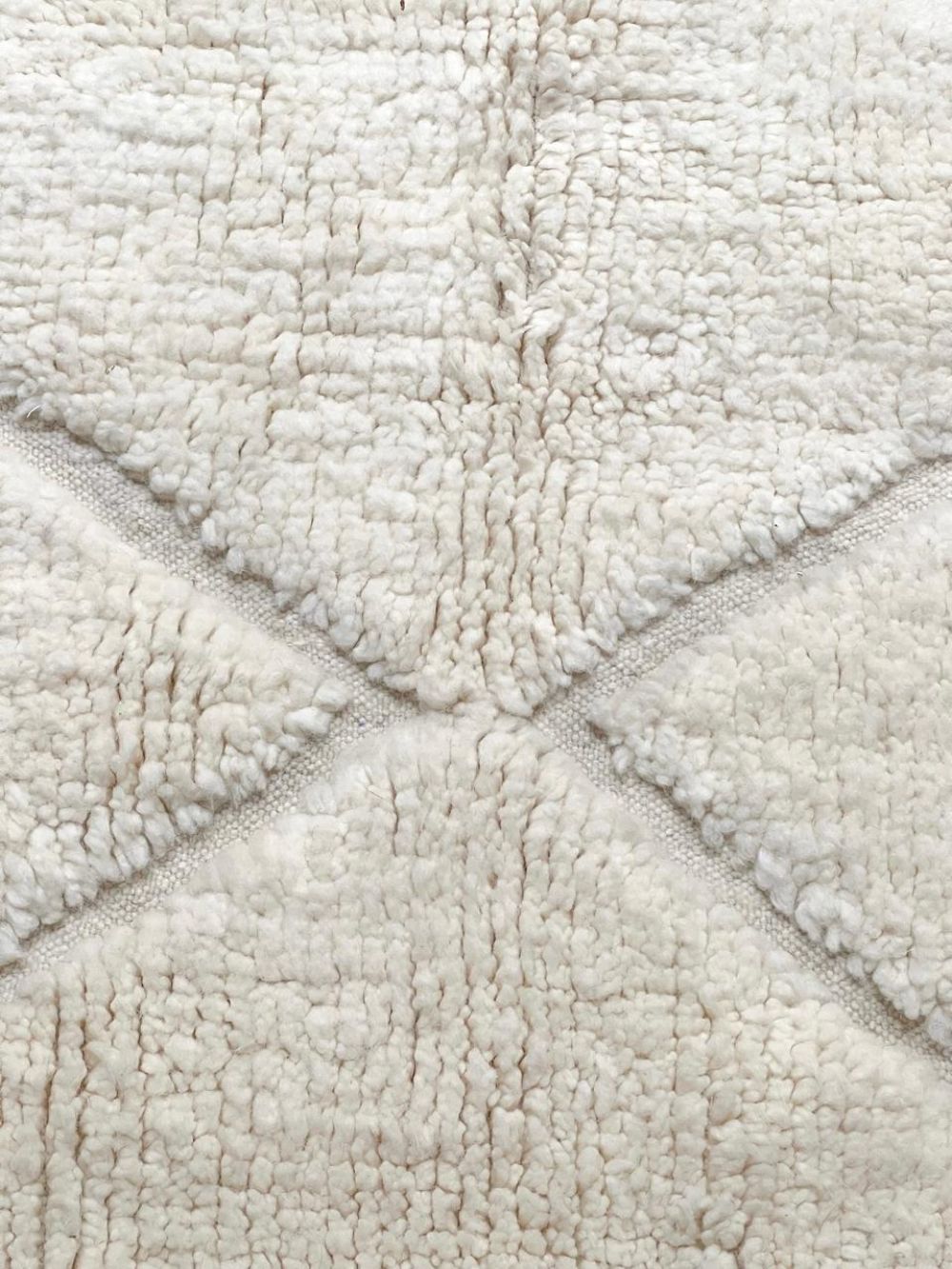 Moroccan All White Rug 205x125cm