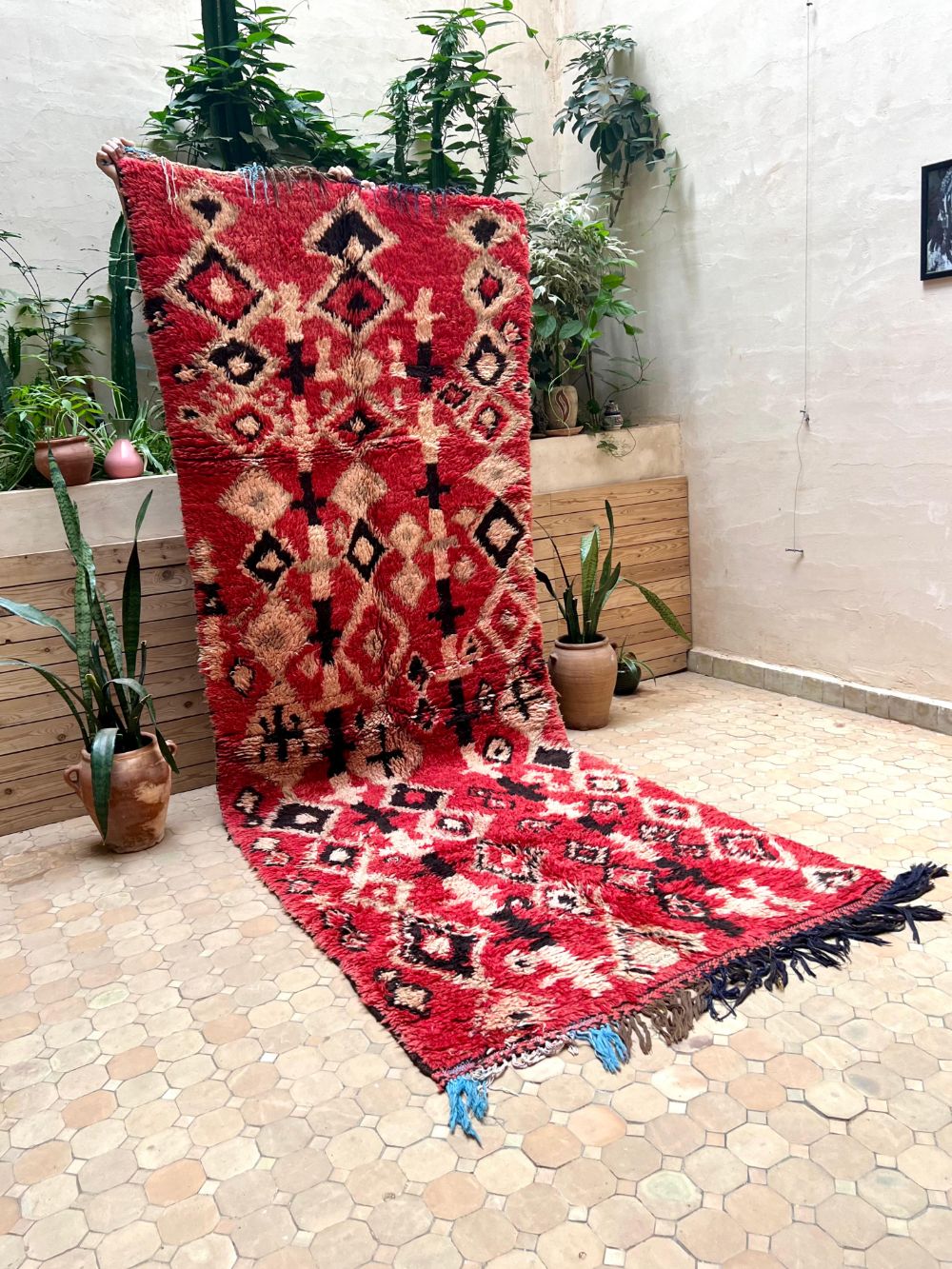 Moroccan Vintage Boujaad Runner Rug 350x125cm