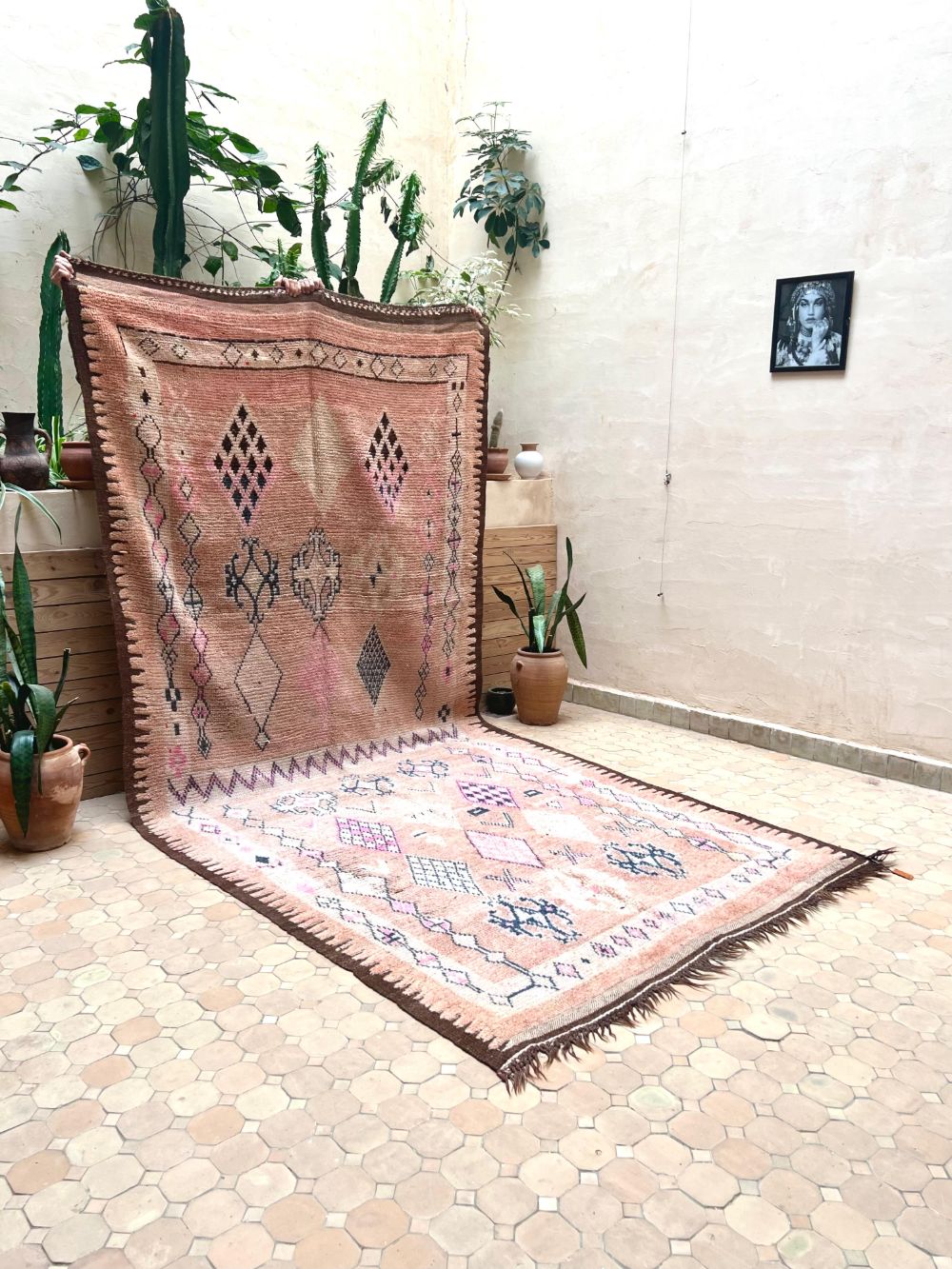 Moroccan Vintage Boujaad Runner Rug 360x165cm
