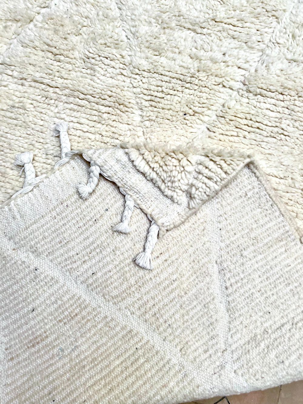 Moroccan All White Rug 145x100cm