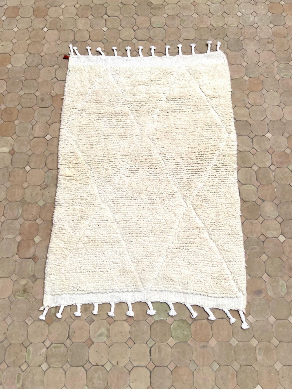 Moroccan All White Rug 145x100cm