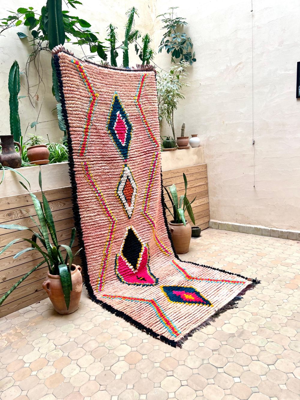 Moroccan Vintage Boujaad runner Rug 275x100cm