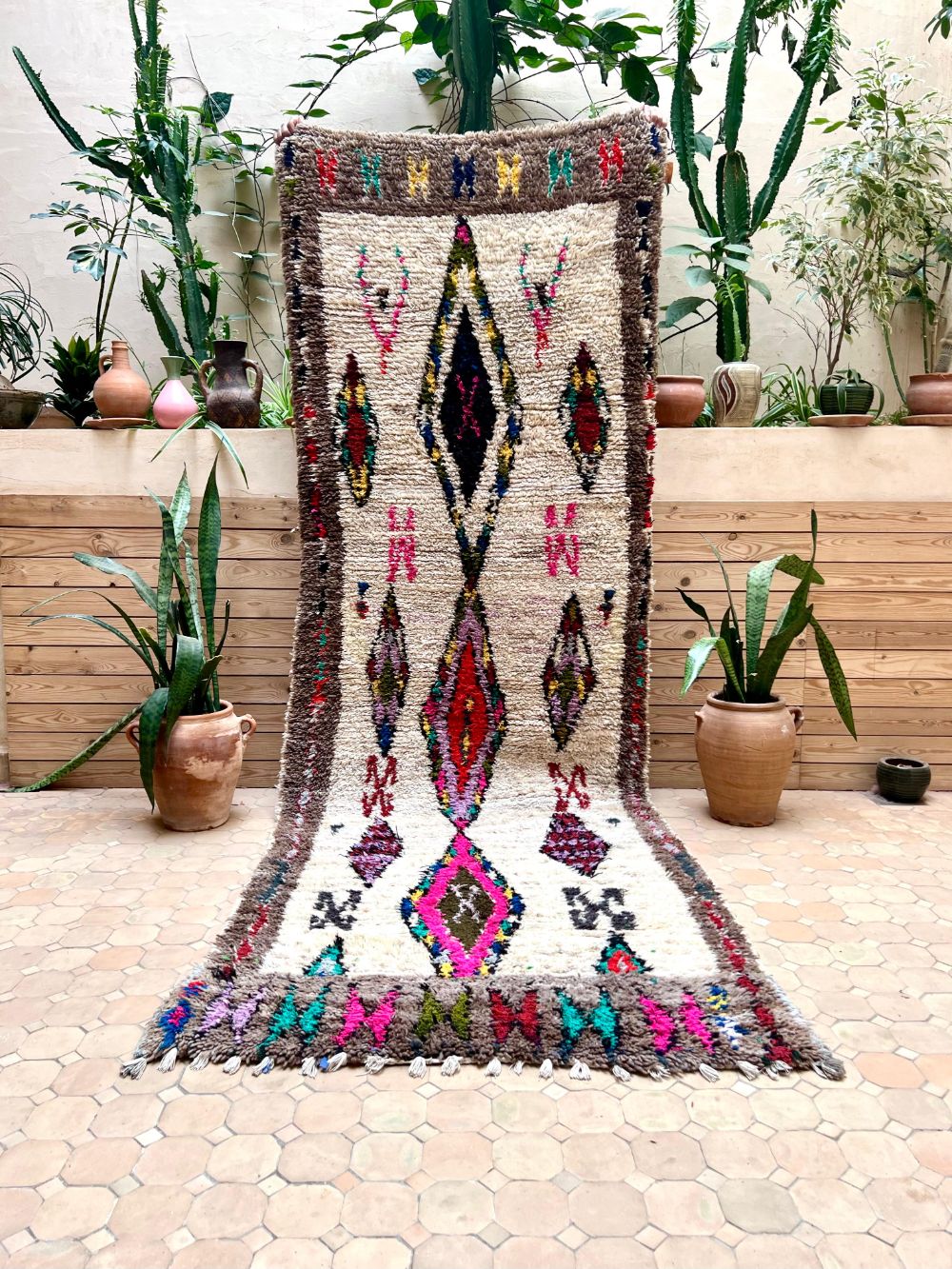 Moroccan Vintage Azilal runner Rug 310x105cm