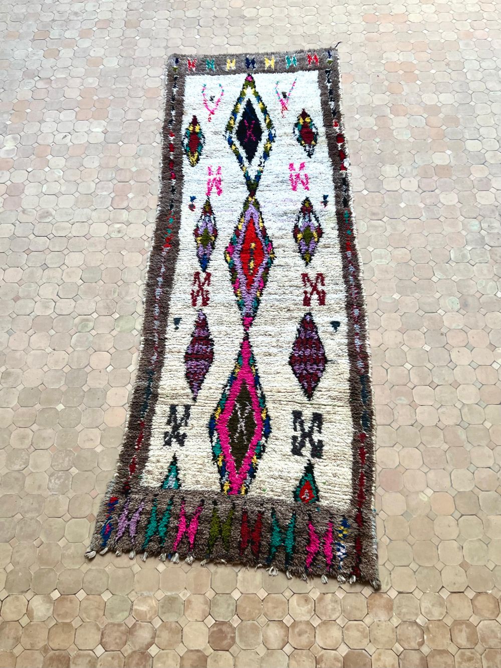 Moroccan Vintage Azilal runner Rug 310x105cm
