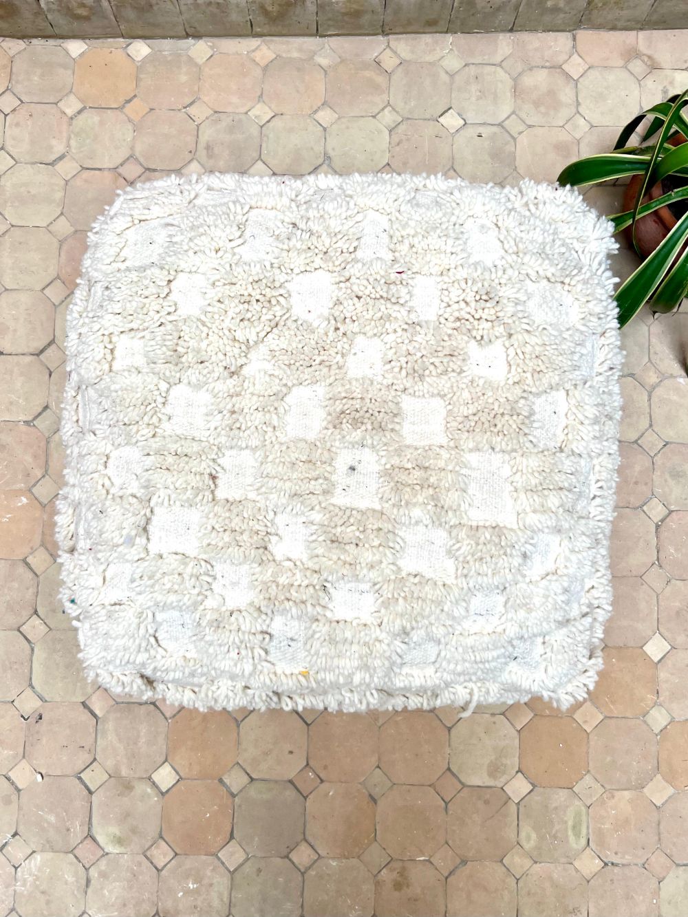 Moroccan Checkered Pouf