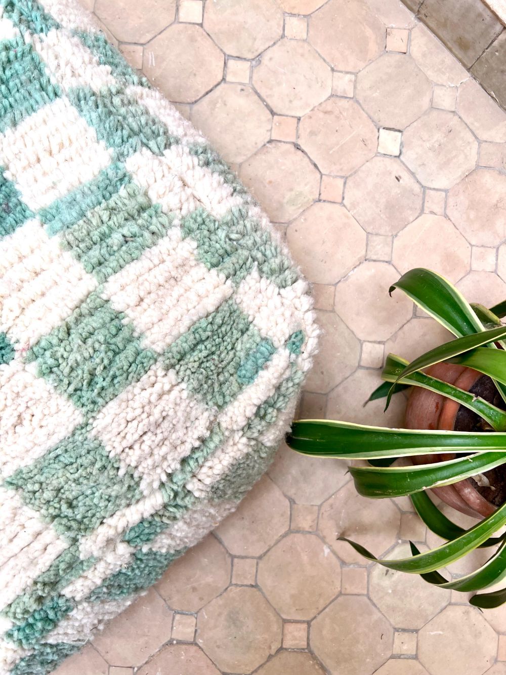 Moroccan Checkered Pouf
