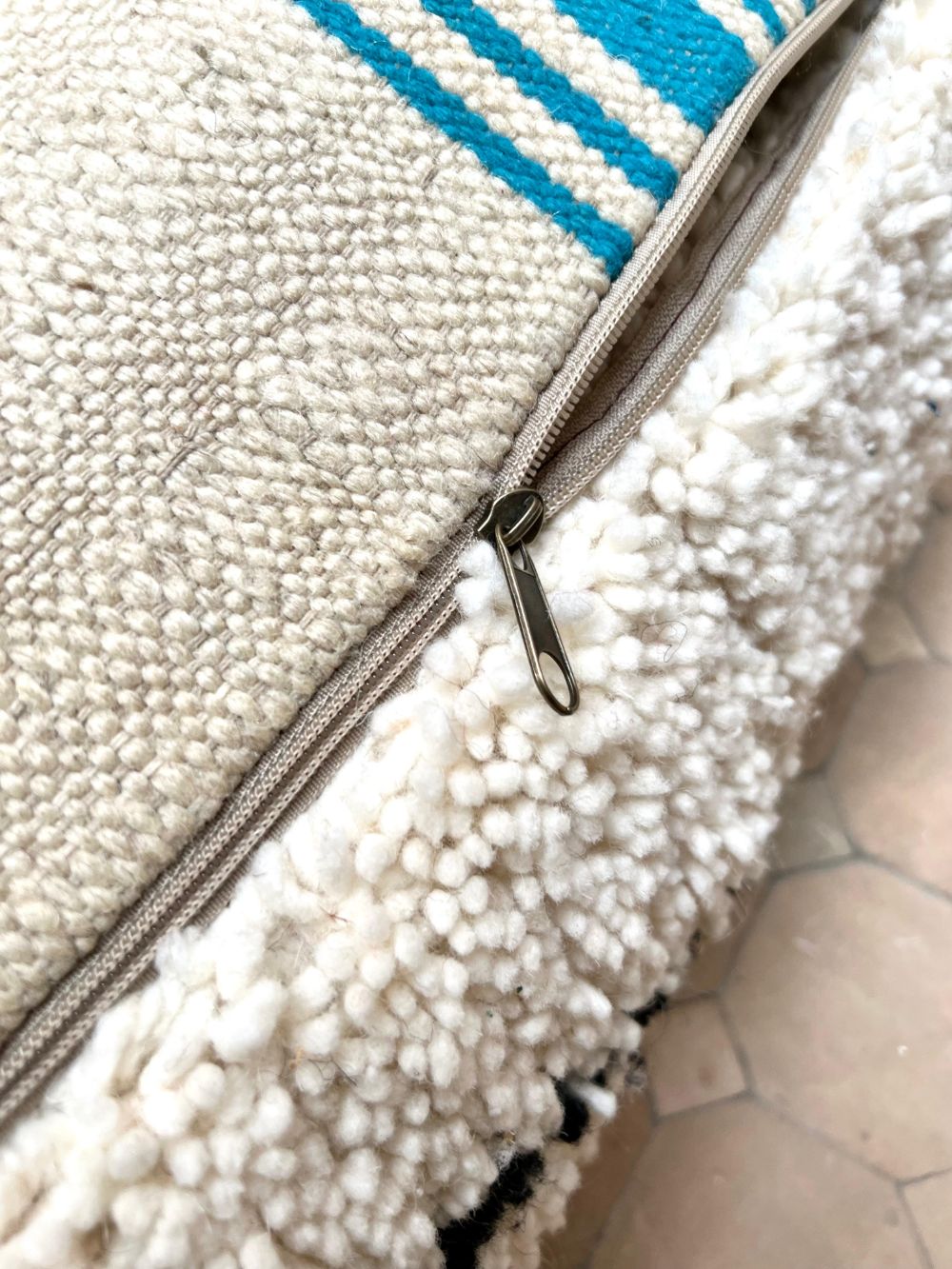 Moroccan Black and white Pouf