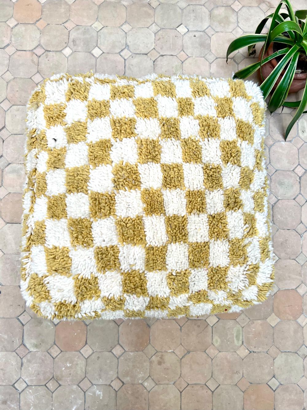 Moroccan Checkered Pouf