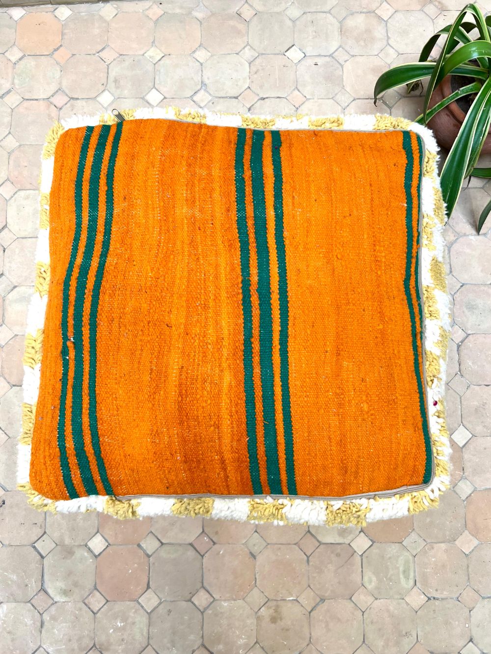 Moroccan Checkered Pouf