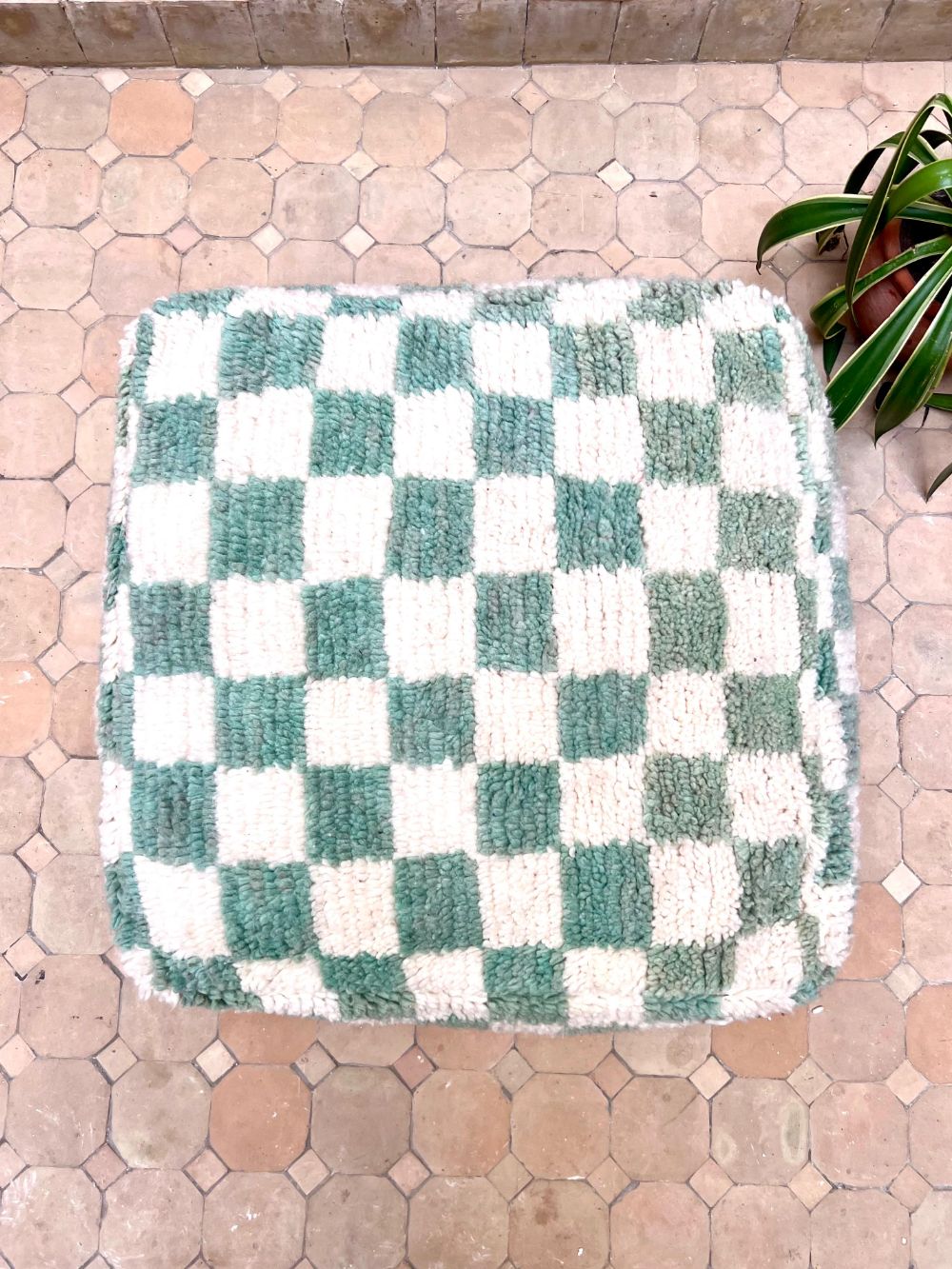 Moroccan Checkered Pouf
