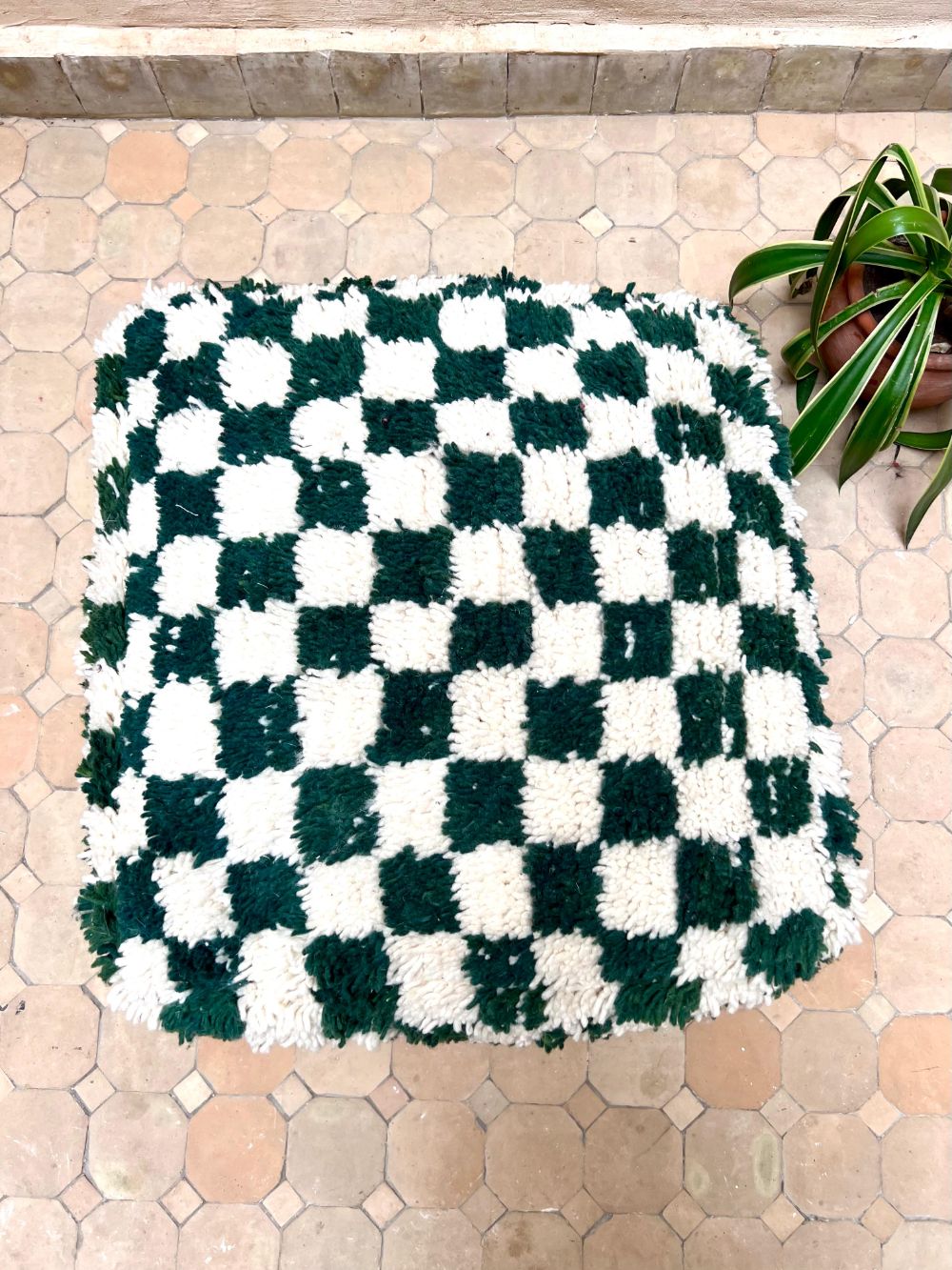 Moroccan Checkered Pouf