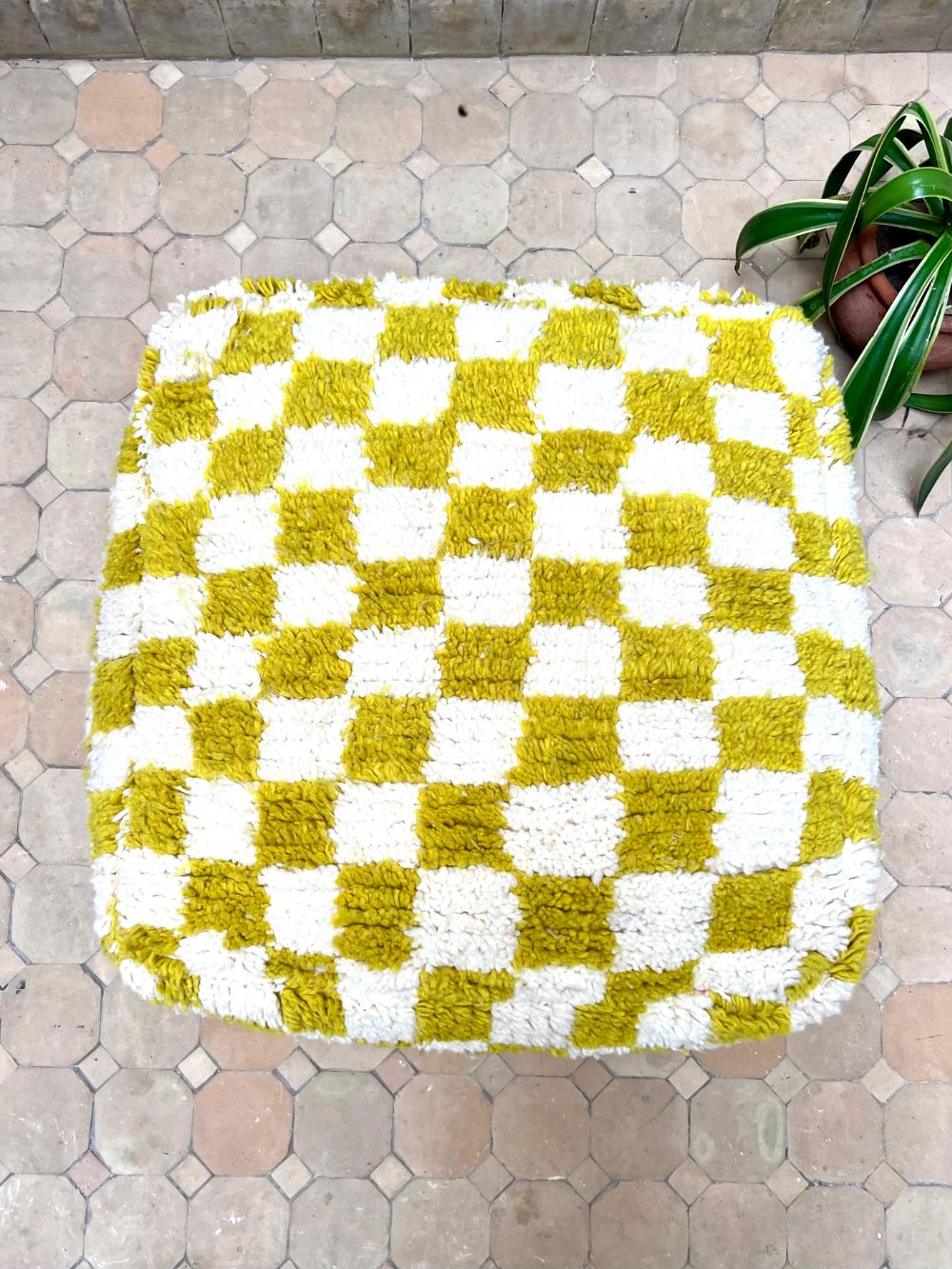 Moroccan Checkered Pouf