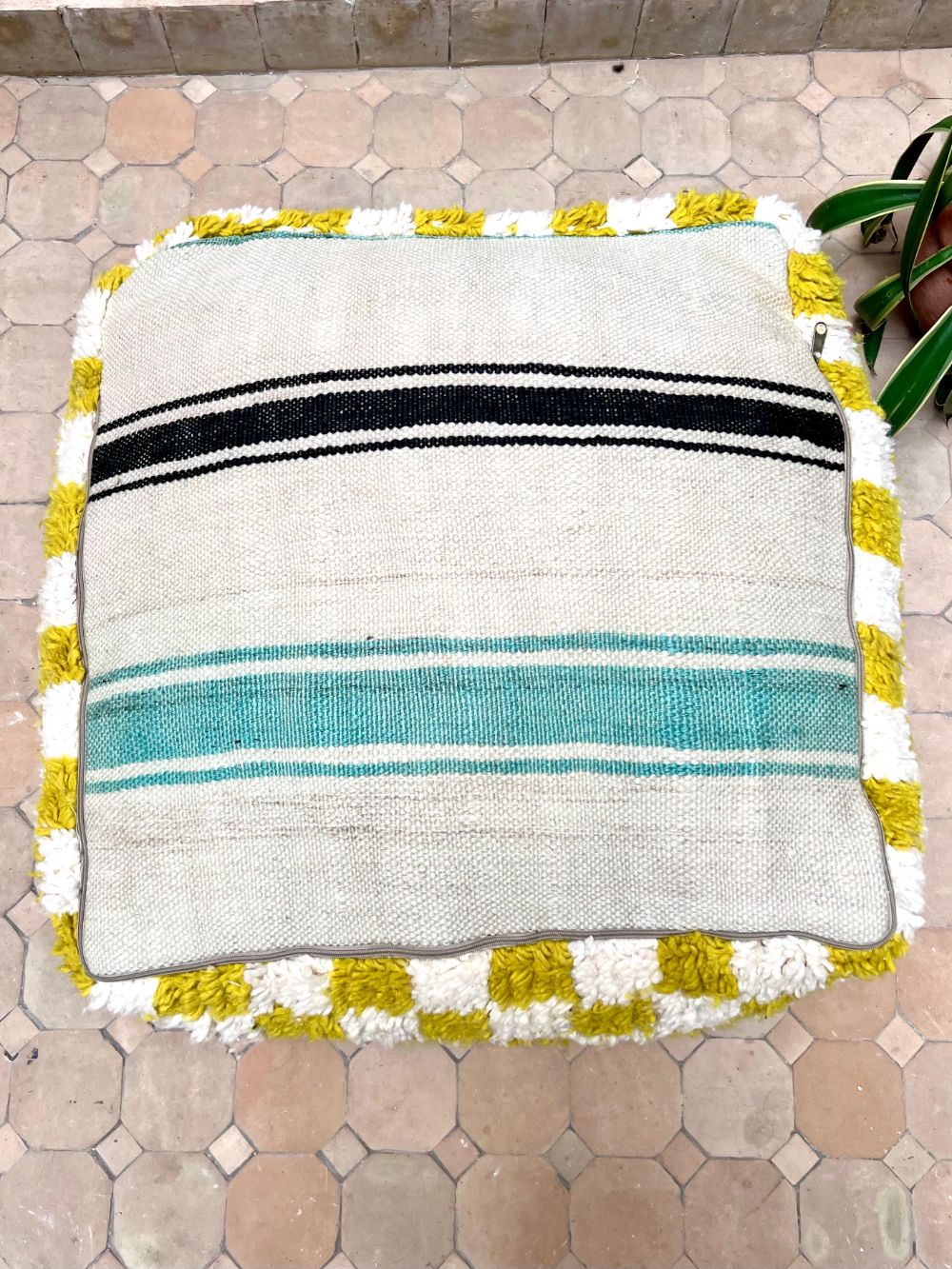 Moroccan Checkered Pouf